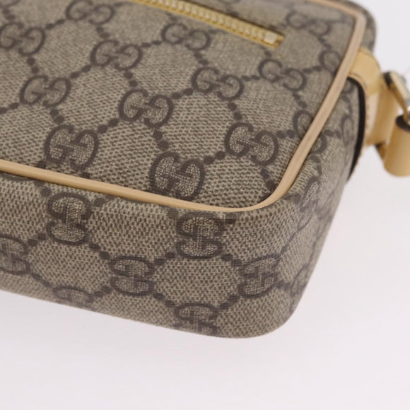 GUCCI GG Supreme Shoulder Bag PVC Beige Gold 201447 Auth ep16201