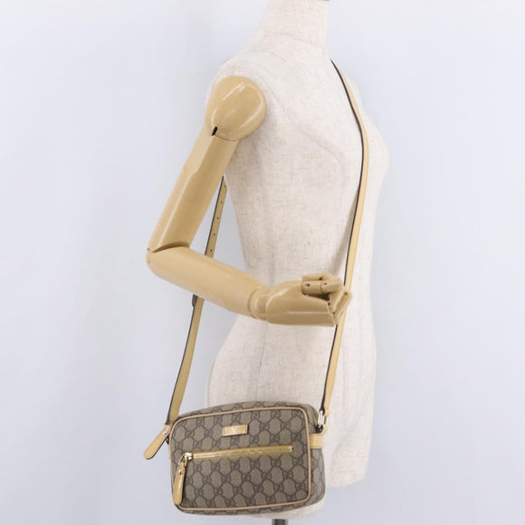 GUCCI GG Supreme Shoulder Bag PVC Beige Gold 201447 Auth ep16201