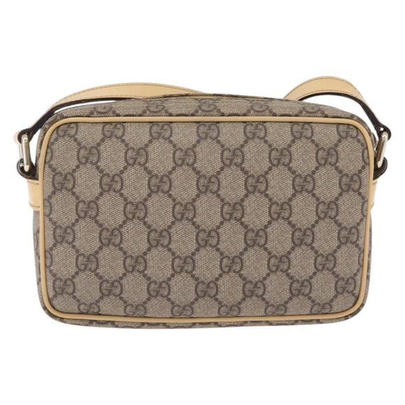 GUCCI GG Supreme Shoulder Bag PVC Beige Gold 201447 Auth ep16201