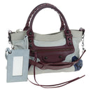 BALENCIAGA The First Hand Bag Leather 2way Gray 103208 Auth ep16202V-1