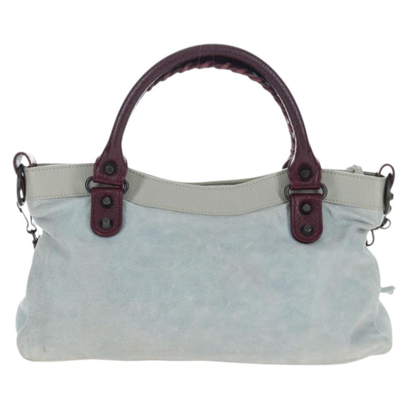 BALENCIAGA The First Hand Bag Leather 2way Gray 103208 Auth ep16202V