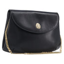 CELINE Chain Shoulder Bag Leather Black Gold Auth ep16204-1