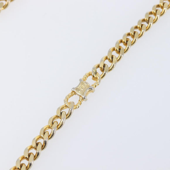 CELINE Chain Shoulder Bag Leather Black Gold Auth ep16204