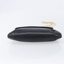 CELINE Chain Shoulder Bag Leather Black Gold Auth ep16204-11