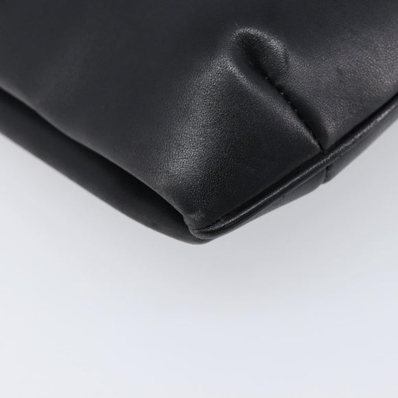 CELINE Chain Shoulder Bag Leather Black Gold Auth ep16204