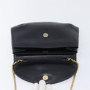 CELINE Chain Shoulder Bag Leather Black Gold Auth ep16204-19