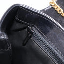 CELINE Chain Shoulder Bag Leather Black Gold Auth ep16204-25
