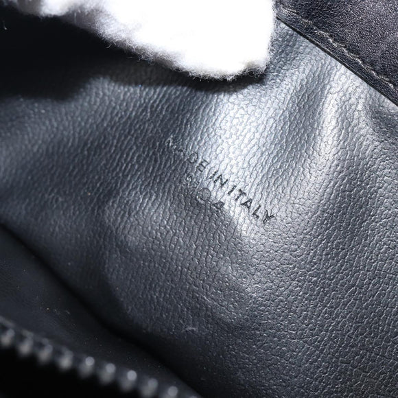 CELINE Chain Shoulder Bag Leather Black Gold Auth ep16204