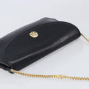 CELINE Chain Shoulder Bag Leather Black Gold Auth ep16204-6