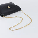 CELINE Chain Shoulder Bag Leather Black Gold Auth ep16204-7