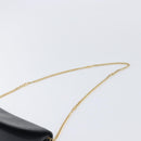 CELINE Chain Shoulder Bag Leather Black Gold Auth ep16204-8