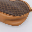 CELINE Macadam Canvas Shoulder Bag PVC Leather Brown Gold Auth ep16205A-9