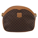 CELINE Macadam Canvas Shoulder Bag PVC Leather Brown Gold Auth ep16205A-13