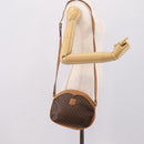 CELINE Macadam Canvas Shoulder Bag PVC Leather Brown Gold Auth ep16205A-25