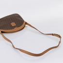 CELINE Macadam Canvas Shoulder Bag PVC Leather Brown Gold Auth ep16205A-7
