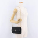 Christian Dior Trotter Canvas Chain Shoulder Bag Black Gold Auth ep16211-24