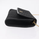 Christian Dior Trotter Canvas Chain Shoulder Bag Black Gold Auth ep16211-4