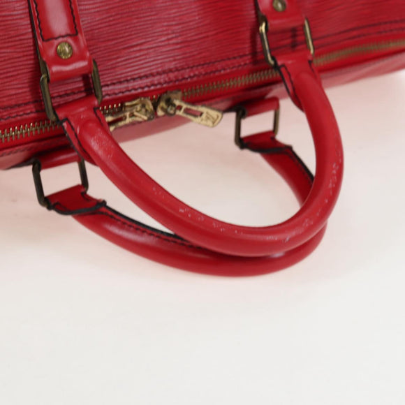LOUIS VUITTON Epi Keepall 50 Boston Bag Red M42967 LV Auth ep16212A