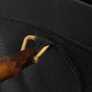 GUCCI Bamboo Hand Bag Leather Black Gold 002 1186 0260 Auth ep16218-9