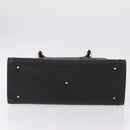 GUCCI Bamboo Hand Bag Leather Black Gold 002 1186 0260 Auth ep16218-6