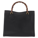 GUCCI Bamboo Hand Bag Leather Black Gold 002 1186 0260 Auth ep16218-13