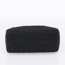 Christian Dior Lady Dior Canage Hand Bag Canvas Black Gold Auth ep16219-5