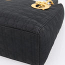 Christian Dior Lady Dior Canage Hand Bag Canvas Black Gold Auth ep16219-14
