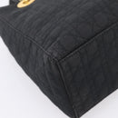 Christian Dior Lady Dior Canage Hand Bag Canvas Black Gold Auth ep16219-15