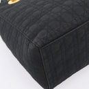 Christian Dior Lady Dior Canage Hand Bag Canvas Black Gold Auth ep16219-10