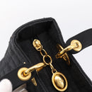 Christian Dior Lady Dior Canage Hand Bag Canvas Black Gold Auth ep16219-18