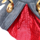 Christian Dior Lady Dior Canage Hand Bag Canvas Black Gold Auth ep16219-21