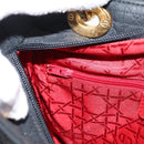 Christian Dior Lady Dior Canage Hand Bag Canvas Black Gold Auth ep16219-22