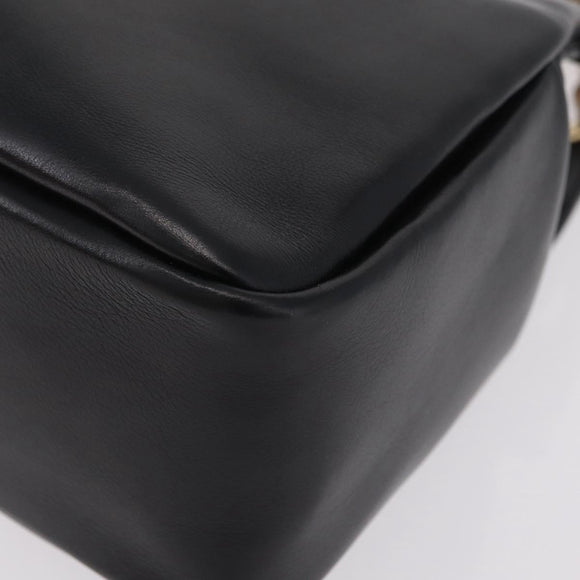 GUCCI Bamboo Hand Bag Leather Black Gold 000 2865 0575 Auth ep16220