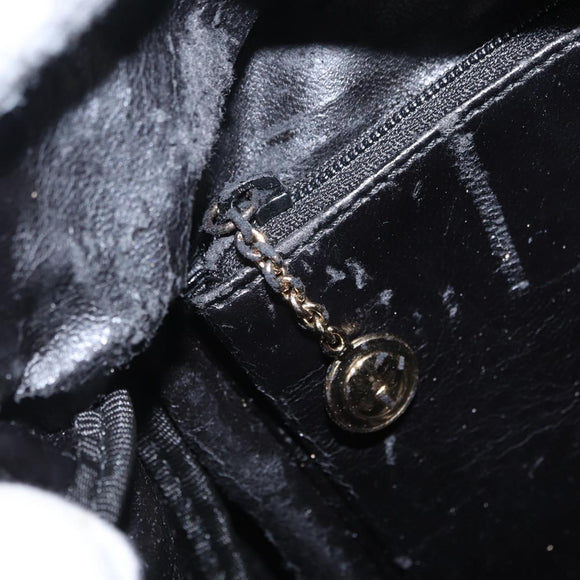 GUCCI Bamboo Hand Bag Leather Black Gold 000 2865 0575 Auth ep16220