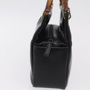 GUCCI Bamboo Hand Bag Leather Black Gold 000 2865 0575 Auth ep16220-5