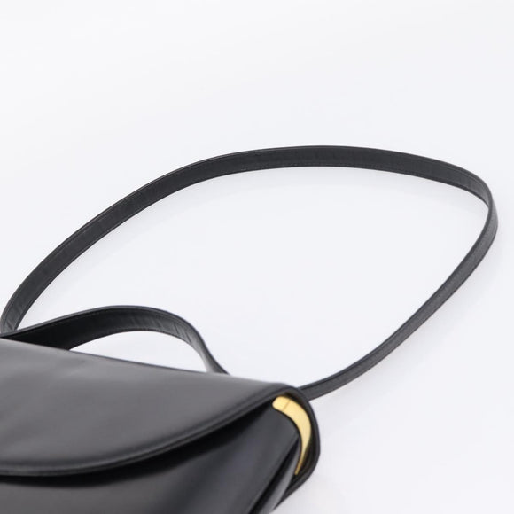 Christian Dior Hand Bag Leather 2way Black Gold Auth ep16221