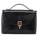 Christian Dior Hand Bag Leather 2way Black Gold Auth ep16221-2