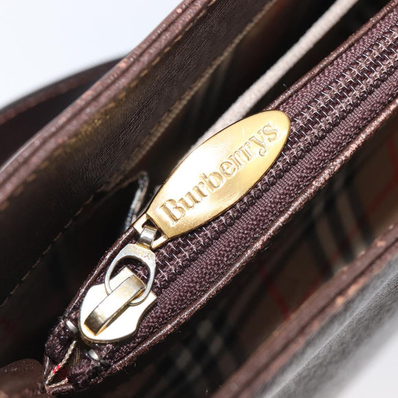 Burberrys Shoulder Bag Leather Brown Gold Auth ep16223
