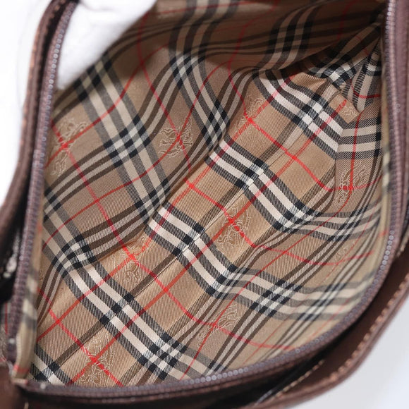 Burberrys Shoulder Bag Leather Brown Gold Auth ep16223
