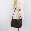 Burberrys Shoulder Bag Leather Brown Gold Auth ep16223-25