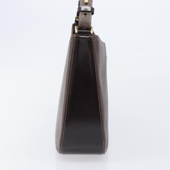 Burberrys Shoulder Bag Leather Brown Gold Auth ep16223
