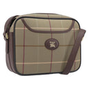 Burberrys Nova Check Shoulder Bag Canvas Beige Gold Auth ep16224-1