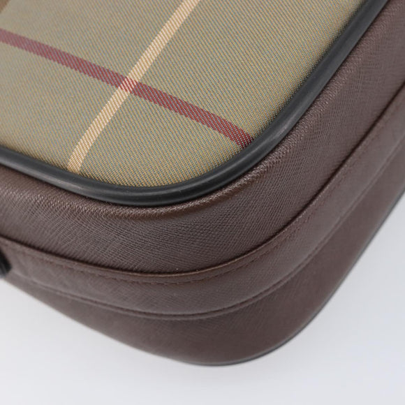 Burberrys Nova Check Shoulder Bag Canvas Beige Gold Auth ep16224