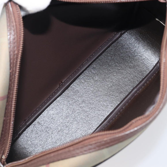 Burberrys Nova Check Shoulder Bag Canvas Beige Gold Auth ep16224