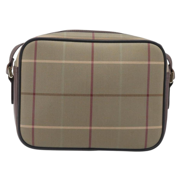 Burberrys Nova Check Shoulder Bag Canvas Beige Gold Auth ep16224