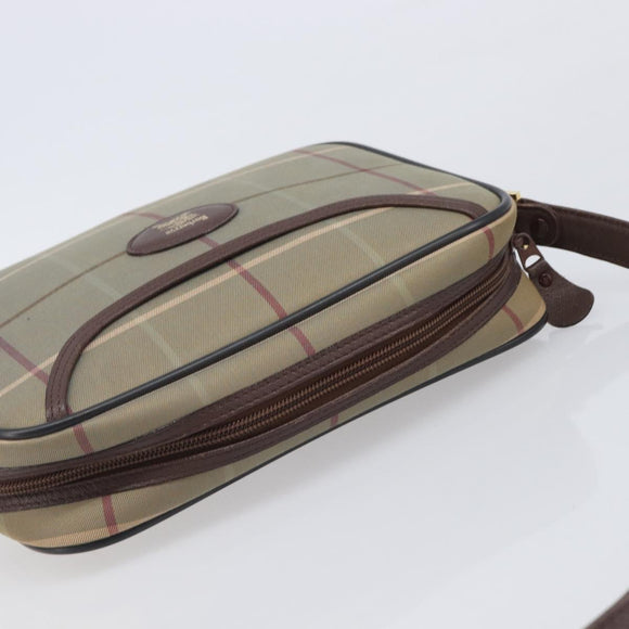 Burberrys Nova Check Shoulder Bag Canvas Beige Gold Auth ep16224