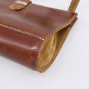 LOEWE Shoulder Bag Leather Brown Gold Auth ep16225-14