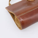 LOEWE Shoulder Bag Leather Brown Gold Auth ep16225-15