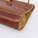 LOEWE Shoulder Bag Leather Brown Gold Auth ep16225-16