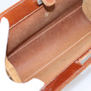 LOEWE Shoulder Bag Leather Brown Gold Auth ep16225-12